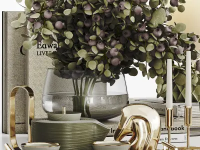 Decorative Set 023 Low-poly 3D model