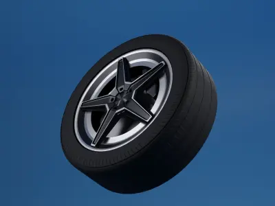 Tyre wheel rim for any cars 3D model