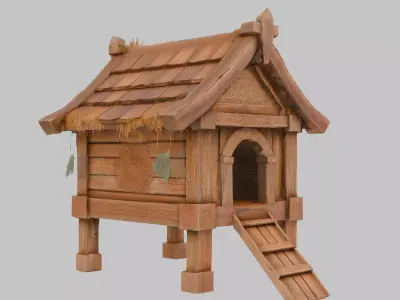 Nordic Canine Cottage Low-poly 3D model