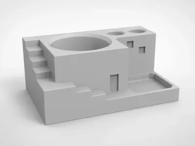 small stairs pattern vase 3D print model