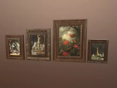 3D Antique Frames -PBR Game Ready Low-poly 3D model