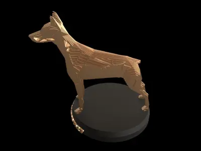 Parametric V Doberman Pinscher Low-poly 3D model