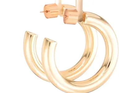 GOLD HOOPS  EARRINGS 3D print model