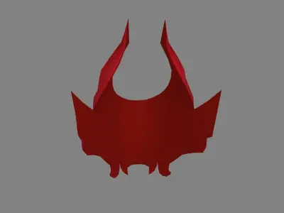 red mask - ninja Low-poly 3D model