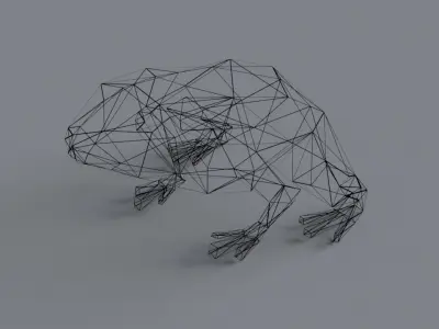 Frog lowpoly 3D print model polygonal Low-poly 3D model