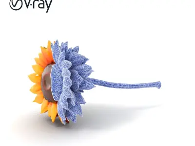 Decorative Sunflower Blossom 3D Model Pack Low-poly 3D model