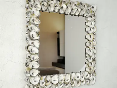 Oyster Shell Mirror by Currey and Co 3D model