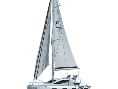 White Sailing Yacht  3D model