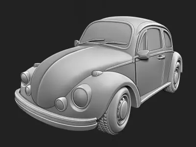 Volkswagen Beetle Relief and Pendant 3D print model