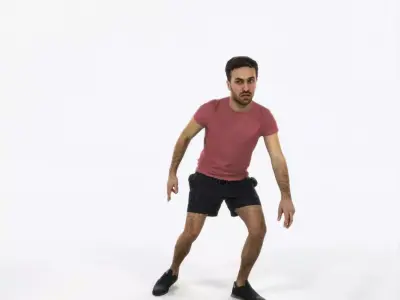 Flow 09E Football Changing Direction Sports Man Low-poly 3D model