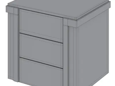 Bedside table AVENUE 3 drawers by Luxence Luxury Living 3D model