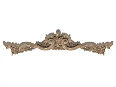 Cartouche-014 ornately carved door handle 3D model