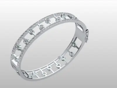 luxury jewelry bangle  3D print model