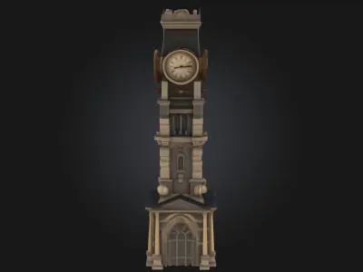 Steampunk Clock Tower  Timekeeping with Gears and Grandeur 3D model