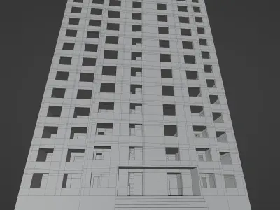 Typical soviet building GameReady model Condominium Free low-poly 3D model
