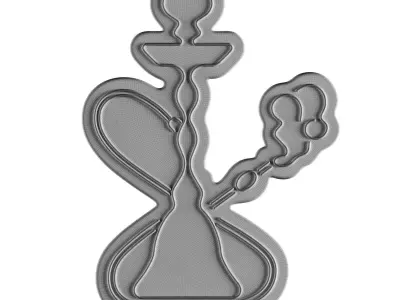 Hookah Neon Sign 3D model