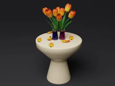 Tulips Low-poly 3D model