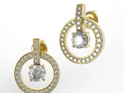 Simple earrings 3D print model