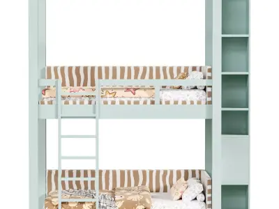 Bunk bed for kids 6 3D model