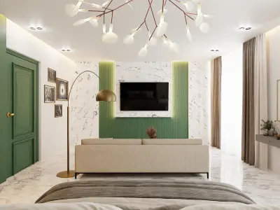 Green Theme Apartment In Native Blend File by Vizfromblender 3D model