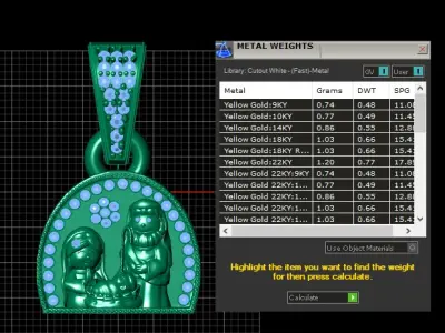 FAMILY DIAMOND CHARM PENDANT  3D PRINABLE MODEL  3D print model