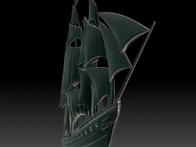 Sailing Ship Bas-Relief for CNC 3D print model