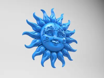 Sun wall decoration 3D print model