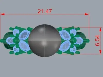 pearl Dimond ring 3D print model