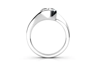 dmc-03 solitaire engagement ring with oval cut diamond 3D print model