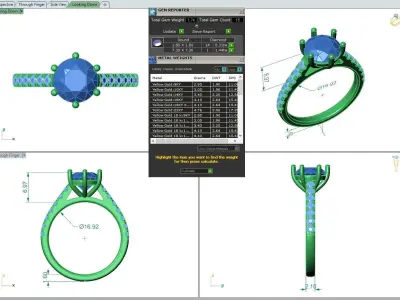Engagement ring Jenna round 3D print model