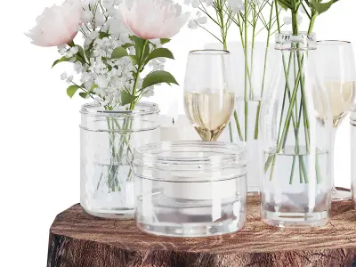Decorative Set2 - Rose bride table 3D model