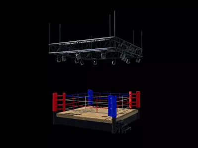 WWE Raw ring  3D model