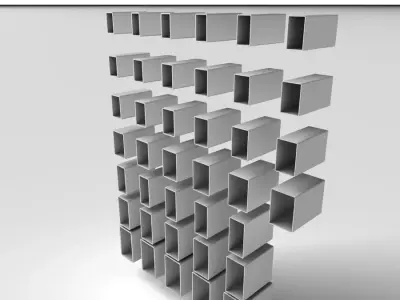 Metal Profile RHS and SHS 3D model