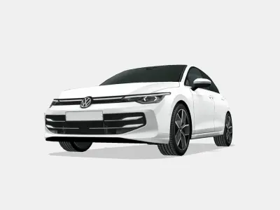 Volkswagen Golf 2024 Low-poly 3D model