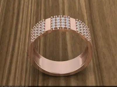 Diamond Jewelry Ring 3D print model 10