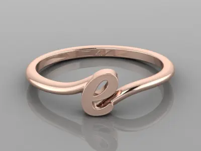Alphabet Ring E 3D print model purchase