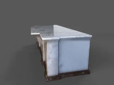 Church altar table Low-poly 3D model