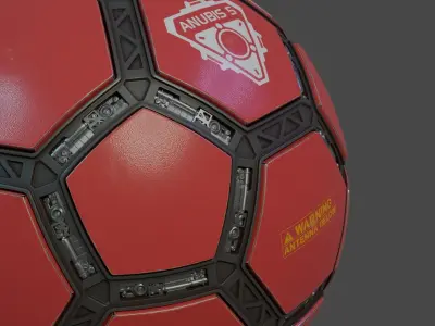  Sci-fi mechanical football polygonal ball 3D model