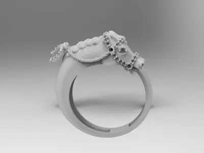 anillo caballo  3D print model