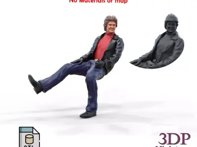 N2 Michael Knight Sitting pose 3D print model