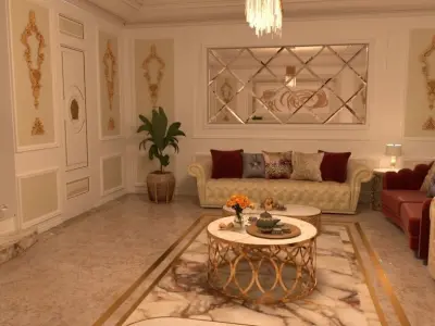 luxury classic salon  3D model