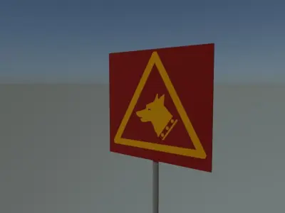 Sign dog Low-poly 3D model