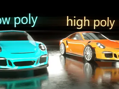  Porsche 911 gt3 rs 2016 Low-poly 3D model