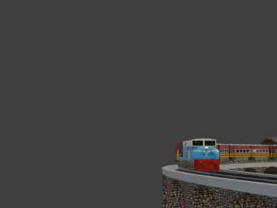 Realistic 3D Train Model  for Animation and Games Low-poly 3D model