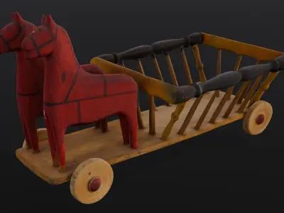 Toy Cart 3D Model  Low-poly 3D model