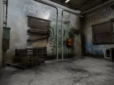 The old  Horror Room 6 Low-poly 3D model