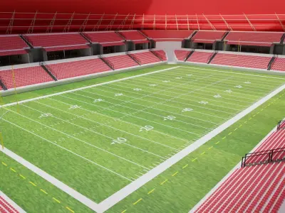 American Football Stadium Low-poly 3D model 26