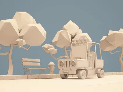 Cartoon Jeep 3D model