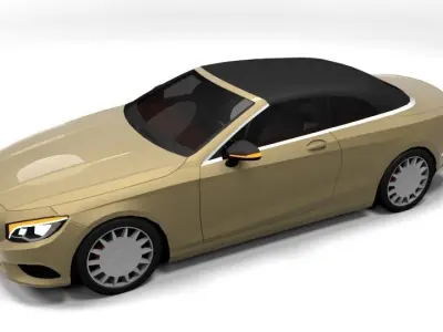 MERCEDES S CLASS CABRIO CLOSED 2017 LOWPOLY Low-poly 3D model