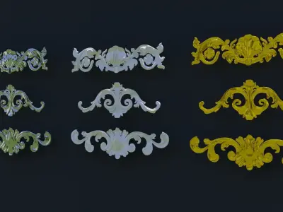 Building or furniture floral design 3D model